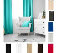 KS Handel 24 RIDEAU THERMIQUE Opaque OCCULTANT ÖKO-TEX RIDEAU À ŒILLETS LOURD 140 À 250 cm RIDEAU DE FENÊTRE Blackout -10 Couleurs- 4 Tailles (Aquamarine, 140x250 cm)