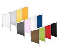 KS Handel 24 Store enrouleur occultant avec cassette et barres latérales - 100 % store thermique - Méga sélection - 18 tailles - 12 couleurs, sans perçage (blanc, 40 x 200 cm)