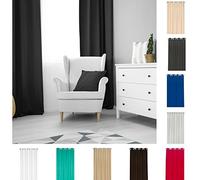 KS Handel 24 Thermogardienne Rideau à œillets opaque, 140 à 250 cm - 10 couleurs - 4 dimensions (noir, 140 x 145 cm)