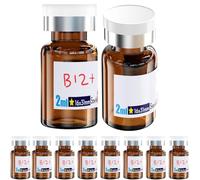 Ks-Tek Flacons vides stériles avec port d'injection auto-cicatrisant, avec capuchon en plastique d'aluminium, emballage stérile (10, 2 ml, ambre)