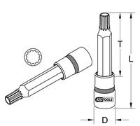 KS TOOLS 1/2" Bit-Stecknuss XZN M12, 140 mm - 911.1972