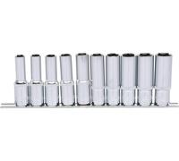 KS TOOLS 1/2" Jeu de douilles 6 pans CHROMEplus, longues, 10 pcs 10-19mm