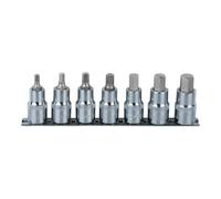 KS Tools 1/2" Jeu de douilles tournevis 6 pans intérieur CHROMEplus, courtes, 7 pcs. 5-14 mm Quantité:1