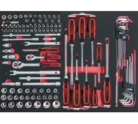 KS Tools 1/4"+3/8" SCS Jeu de clés à douilles, 118 pièces en 1/1 système de rangement