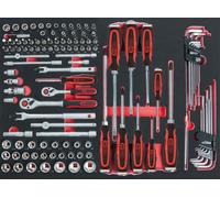 KS Tools 1/4"+3/8" SCS Jeu de clés à douilles, 118 pièces en 1/1 système de rangement
