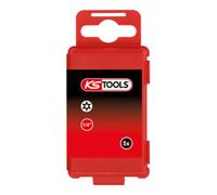 KS Tools 918.3671 - Boîte de 5 Embouts de Vissage à Code Couleur TORSIONpower®, L. 75 mm - 1/4'' - TORX® percé, T27