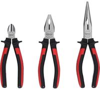 KS Tools Jeu 3 pinces 115.1010 Ergotorque – coupante 165mm, universelle 180mm, bec demi-rond L.21