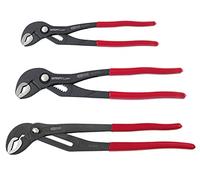KS Tools - 115.8531 - Lot de 3 pinces multriprises à verouillage 10", 12", 16" - Réglage précis par bouton sur crémaillère