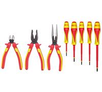 KS Tools - Jeu de pinces et tournevis Ergotorque 117.1105 - poignée bi-composants, isolés 1000 V