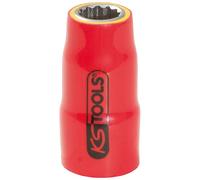KS Tools 117.3844 - Douille 3/8" avec revêtement isolant, 19 mm - Système FlankTraction - En Chrome Vanadium