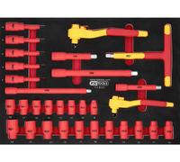 KS TOOLS Jeu de douilles isolées 3/8'+1/2' dans une garniture en mousse, 31 pcs ( 117.6131 )