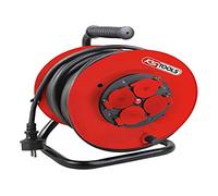 KS Tools 150.4224 Enrouleur électrique 25 m - multiprise de 4 branchements | Enrouleur électrique sur touret, 3x2,5mm, 25 m - IP44, fixation murale