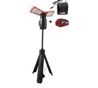 KS TOOLS - 150.4470F-A1 - Projecteur portable sur trépied - Projecteur de chantier 10 000 lumens - éclairage sans fil AC/DC - lampe LED - batterie 4A et chargeur simple inclus