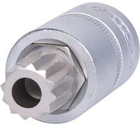 KS Tools 150.9364 - Douille à vidange 1/2" XZN - M16, L.50 mm - En Chrome Vanadium - Finition chromée