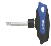 KS Tools 151.1109 Poignée en T à cliquet 1/4" | Tournevis ERGOTORQUEmax® poignée en T 1/4'' à cliquet, 45 dents, précision de serrage, chrome vanadium
