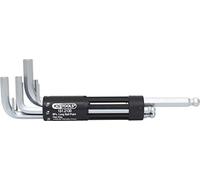 KS Tools - 151.2130 - Jeu de 8 clés mâles 6 pans à tête sphérique longues - 5/64" à 3/8"