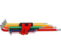 KS Tools Jeu de clés Torx coudées 151.4530 – tête sphérique, coudé 108°, 9 pièces