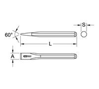 KS Tools 156.0533 Ciseau de maçon corps hexagonal 16mm Longueur 350mm | Ciseaux de maçon corps octogonal - Ø 16 mm - L.350 mm, chrome vanadium