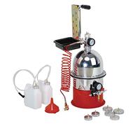KS Tools 160.0008 - Purgeur De Frein Pneumatique 6 L-10 Bars + 6 Adaptateurs - Outillage Mecanique Auto pour Purge, Vidange, Contrôle rapide des Fuites - Purgeur de Frein avec Tuyau Flexible