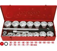 KS TOOLS 2.50cm 1" Jeu de clés à douilles 22 pcs. 911.0822