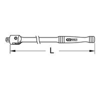 KS Tools 3/8" CHROMEplus poignée articulée mâle, 400 mm