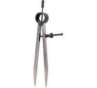KS Tools Compas droit 300.0404 – Pointe trempée, 200 mm, Ouverture 200 mm, acier au carbone bruni