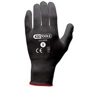 KS Tools - 310.0325 - Lot de 12 paires de gants de travail en polyuréthane noirs, T.9 EN 388