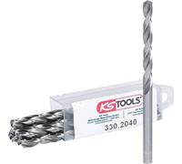 KS Tools 330.2040 Lot de 10 Forets HSS-G meulés 4 mm