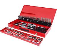 KS TOOLS 331.0654 - Coffret De Jeux De Tarauds Et Filières - Avec Mallette De Rangement Rouge En Acier Anti-Rouille - Outtilage Mecanique Auto - Gris - 54 Pièces