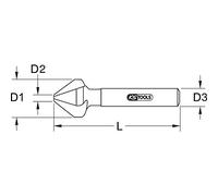 KS Tools 336.0048 Foret aléseur HSS 75° Longueur 71 mm