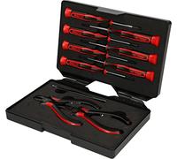 KS Tools 500.7180 Coffret de pinces et tournevis électroniques, 1,4 à 3 mm