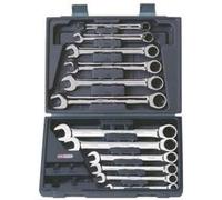 KS TOOLS Coffret clés mixtes à cliquet 503.4266 CHROMEplus 16 pièces 8-19 mm Argent