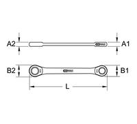 KS Tools Clé polygonale à cliquet GEARplus, Ø17x19 mm Quantité:1