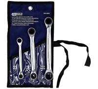 KS TOOLS 503.4540 - Jeu de 3 clés polygonales à cliquet 4 en 1 - Gamme GEARplus - 8-9-12-13-16-17mm - En chrome Vanadium - Finition Satinée