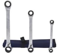 KS TOOLS 503.4540 - Jeu de 3 clés polygonales à cliquet 4 en 1 - Gamme GEARplus - 8-9-12-13-16-17mm - En chrome Vanadium - Finition Satinée