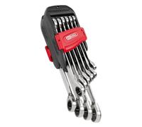 KS Tools - Jeu de 10 clés mixtes à cliquet GEARplus 8-19 mm réversibles sur double support
