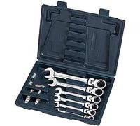 KS Tools 503.4867 Jeu de clés mixtes inclinable et verrouillable 10 piecs. 8 A 19 + 6 adaptateur