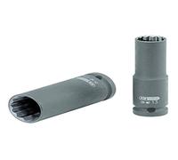 KS Tools Douille à choc 515.0956 23 mm 1/2" 12 pans Chrome-Molybdène longue Noir