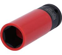 KS Tools 515.1076 - Douille 1/2" 21mm - Spécial montage/démontage de roue - Revêtement ABS - En Chrome-Molybdène - Rouge