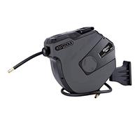 KS Tools - 515.3475 Enrouleur tuyau air comprimé tuyau air comprimé 15m Enrouleur Air Et Eau 1/2'' Avec Tuyau Ø13mm, Raccord 3/8'' Retour automatique Support orientable à 180°