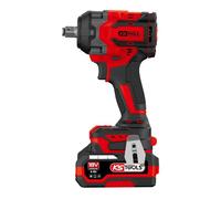 KS TOOLS - 515.4710F - Mini clé à chocs 1/2" sur batterie - Clé à choc sans fil brushless - Puissance 18 V - 850 Nm - 1,5 kg sans batterie - Livrée en coffret avec 2 batteries 4Ah