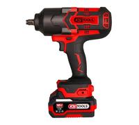 KS TOOLS - 515.4715F - Clé à chocs sur batterie - Clé à choc sans fil 1/2" brushless - Puissance 18 V - 1600 Nm - 2,8 kg sans batterie - Livrée en coffret avec 2 batteries 4Ah