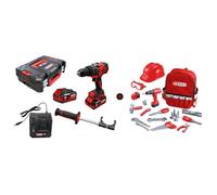 KS Tools - 515.4730F-A1 - Lot Perceuse-Visseuse sur batterie 18V Brushless - Sac à Dos avec Outils pour Enfant - 3 Modes Réglables - Moteur Brushless - Système Anti-Retour