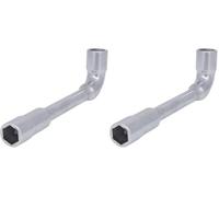 KS TOOLS 517.0413 Clé à pipe débouchée - 13 mm - 6 pans - Finition chromée (Lot de 2)
