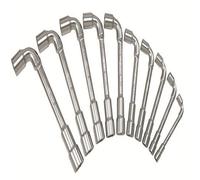 KS TOOLS - 517.0442 - Jeu de 10 clés à pipes débouchées métriques 7 à 24 mm - Clé à pipes hexagonales 6 pans - Tête coudée à 90° - Débouchées pour recevoir tige ou broche - Finition satinée