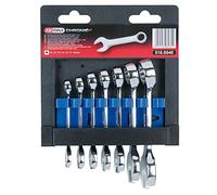 KS Tools - Jeu de 7 clés mixtes courtes métriques 518.0040 - CHROMEplus®, Acier Vanadium, sur support