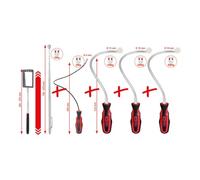 KS Tools 550.1090 Lot de 6 supports magnétiques flexibles et télescopiques et miroir d'inspection