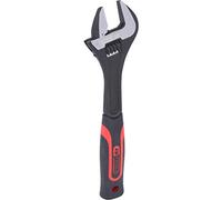 KS TOOLS 577.0251 - Clé à molette à manche bi-matière - 10'' - L.250 mm - En chrome Vanadium - Tête brunie Noir/Rouge