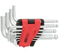 KS Tools Jeu de clés mâles coudées 6 pans intérieurs 151.4780 1,5–10 mm, 10 pièces, tête sphérique