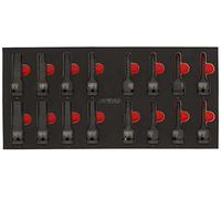 KS Tools 713.1016 - Module de douilles à chocs 1/2'' - Pour servantes et établis - Empreinte des outils découpée au laser - Mousse imputrescible - 16 pièces